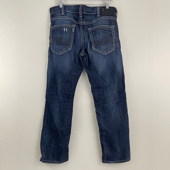 Silver Jeans Eddie EMC Denim Straight Leg 35 x 29 Hemmed READ - Picture 3 of 12